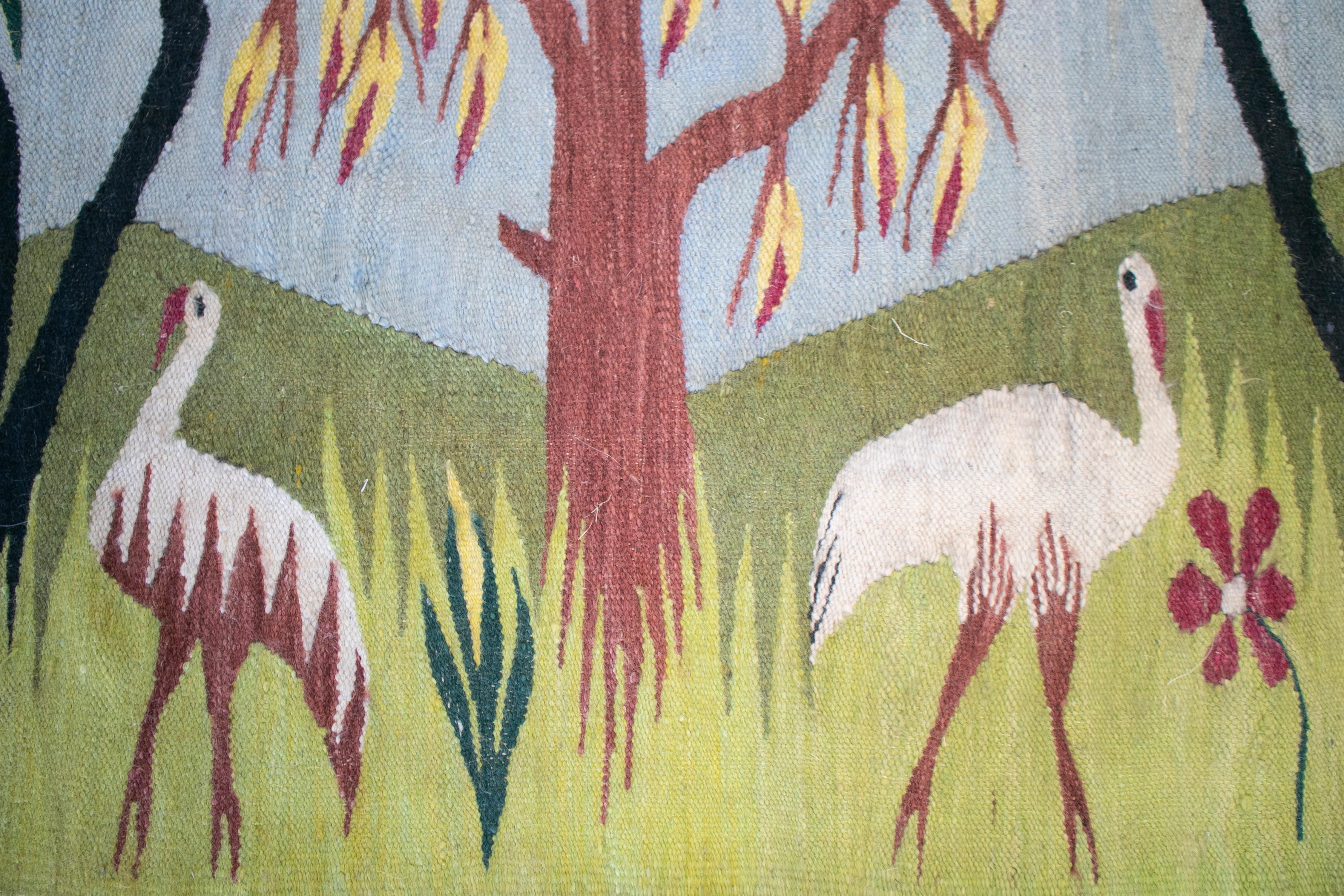 1930s Tapestry with Nile Delta Animal Scenery 3
