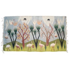 1930s Tapestry with Nile Delta Animal Scenery