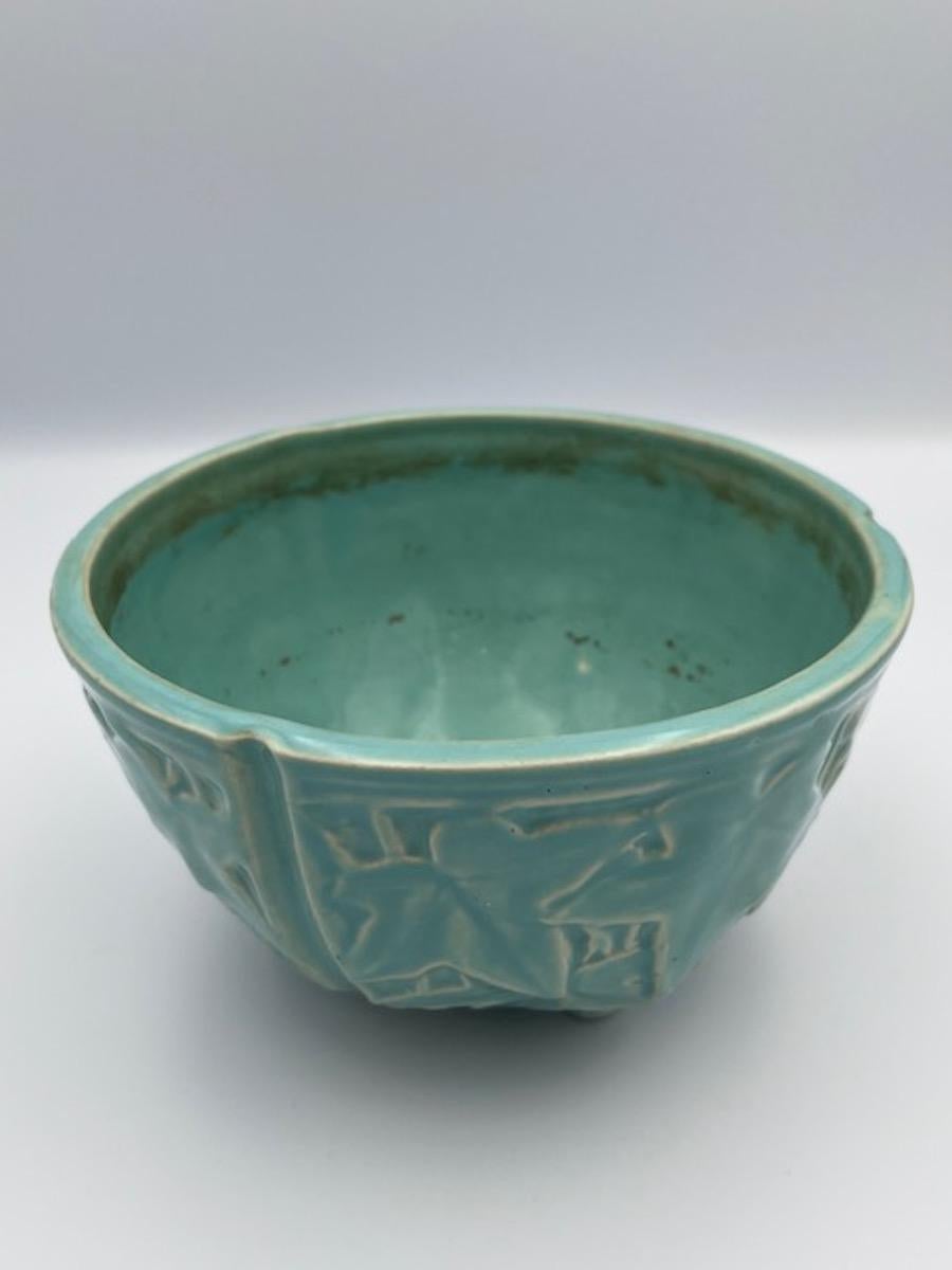 Jardinière suspendue à lierre en poterie McCoy, 1930, sarcelle en vente 1