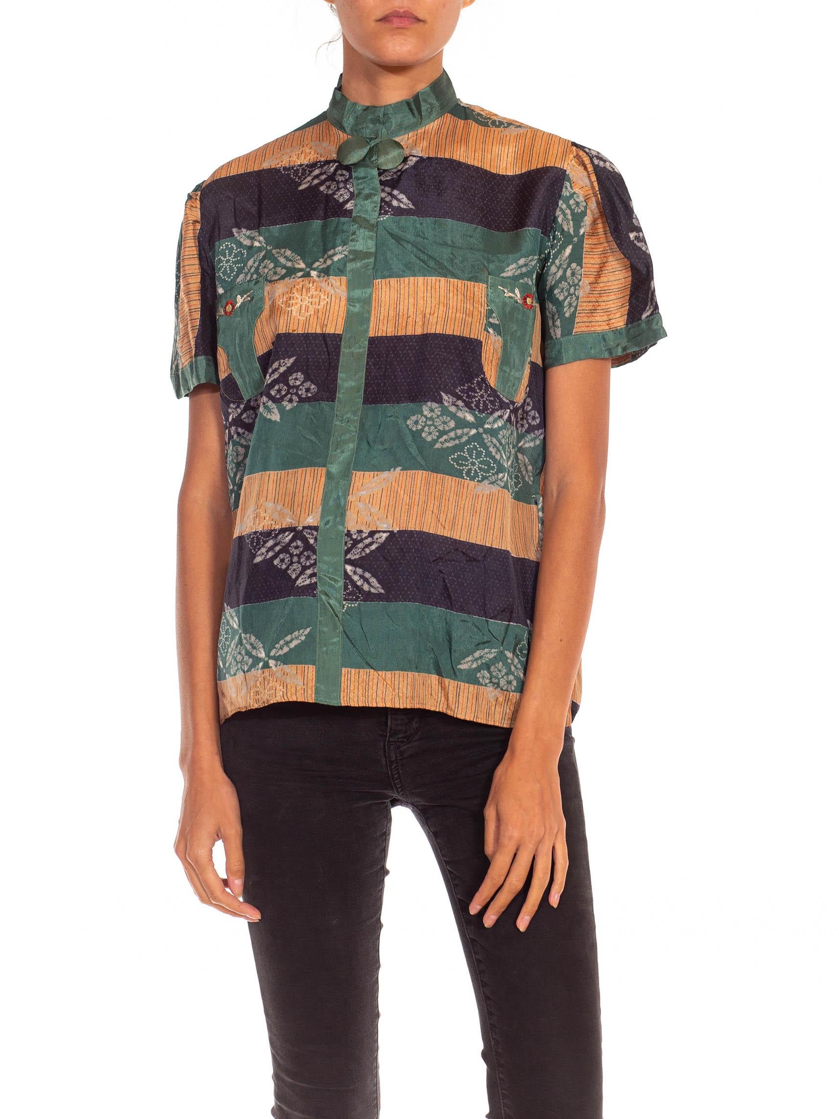 1930S Teal Silk Deadstock Beach Pajama In Excellent Condition In New York, NY