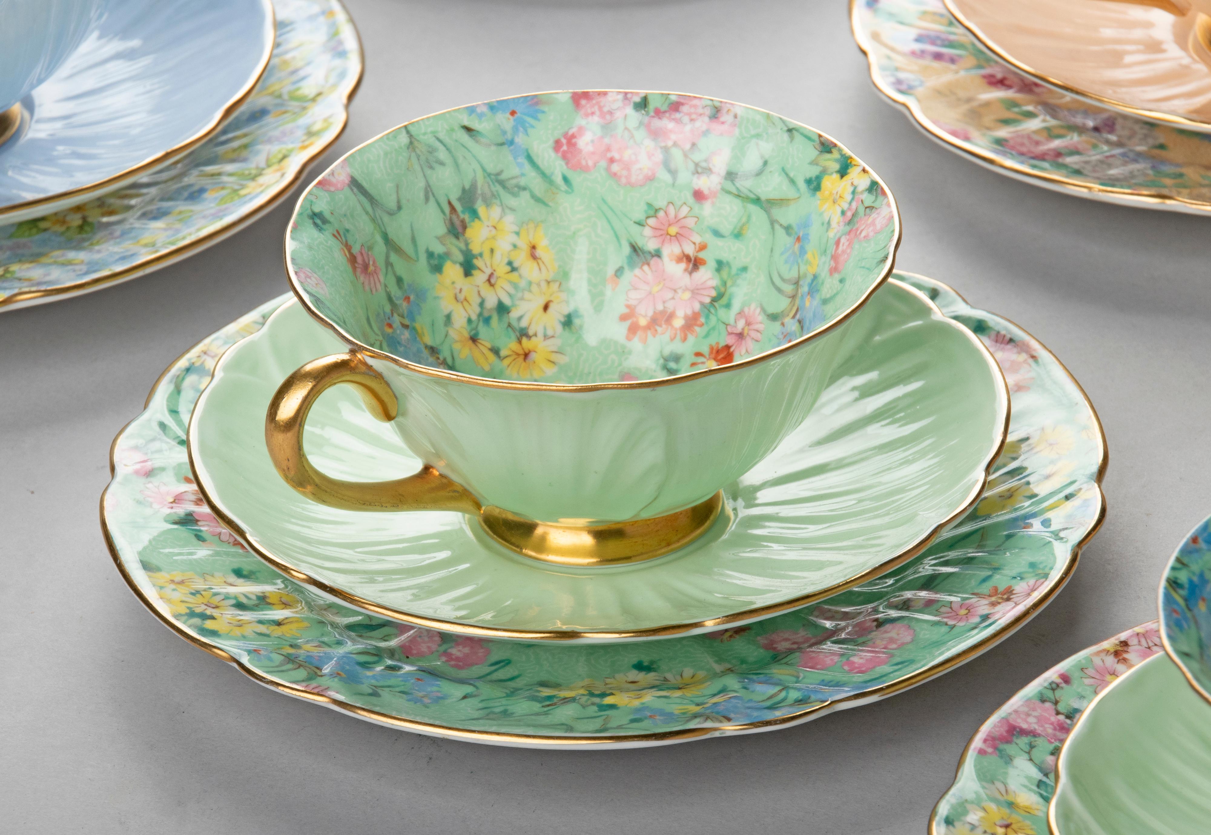 1930's Teaset for 10 Persons Made by Shelly with Chintz Pattern 6