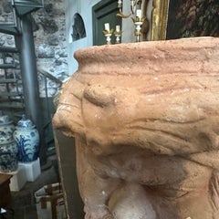 1930s Terracotta Hand-crafted Sicilian Moro Vase