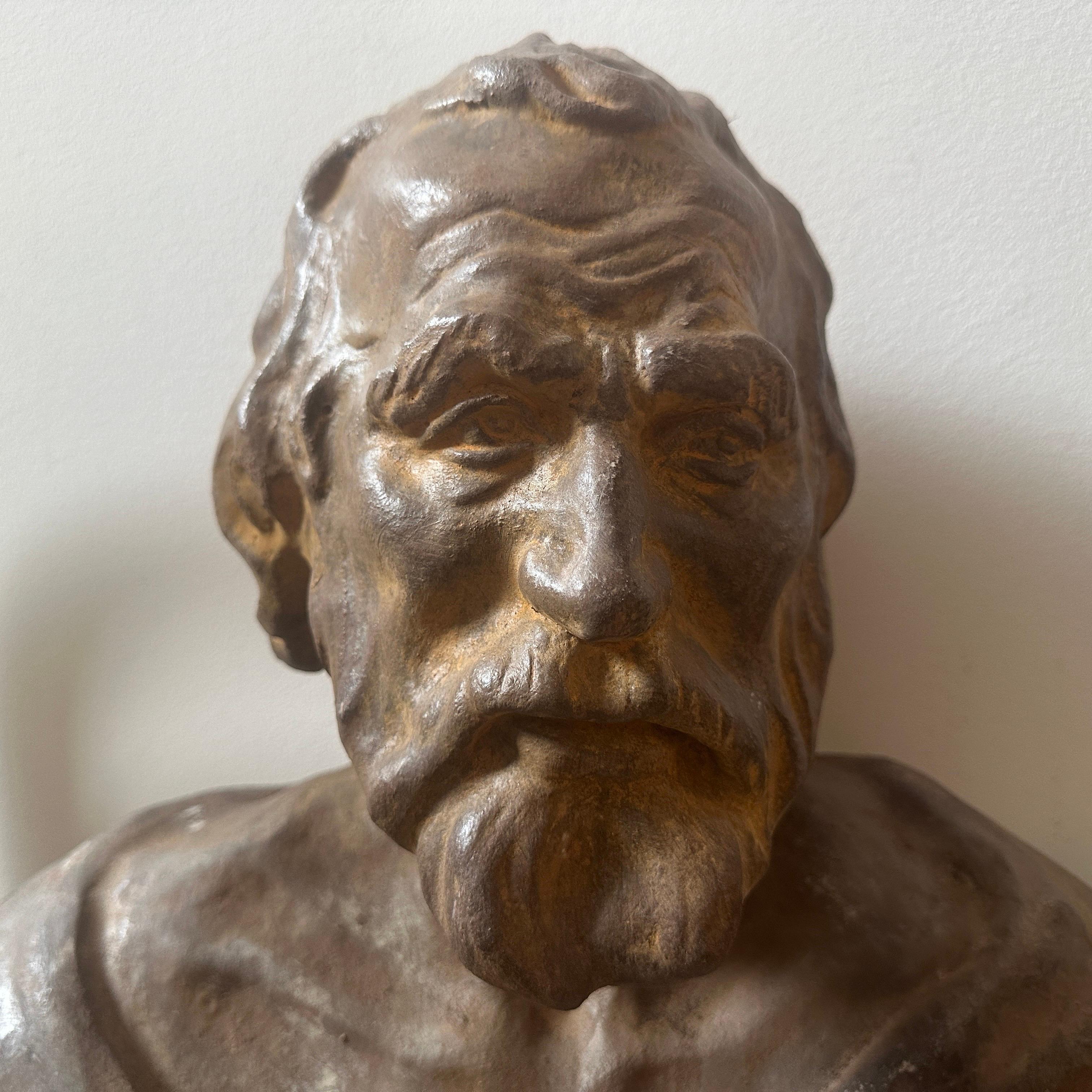 1930s Terracotta Sicilian Bust of Seneca the Philosopher For Sale 6