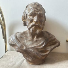 1930s Terracotta Sicilian Bust of Seneca the Philosopher
