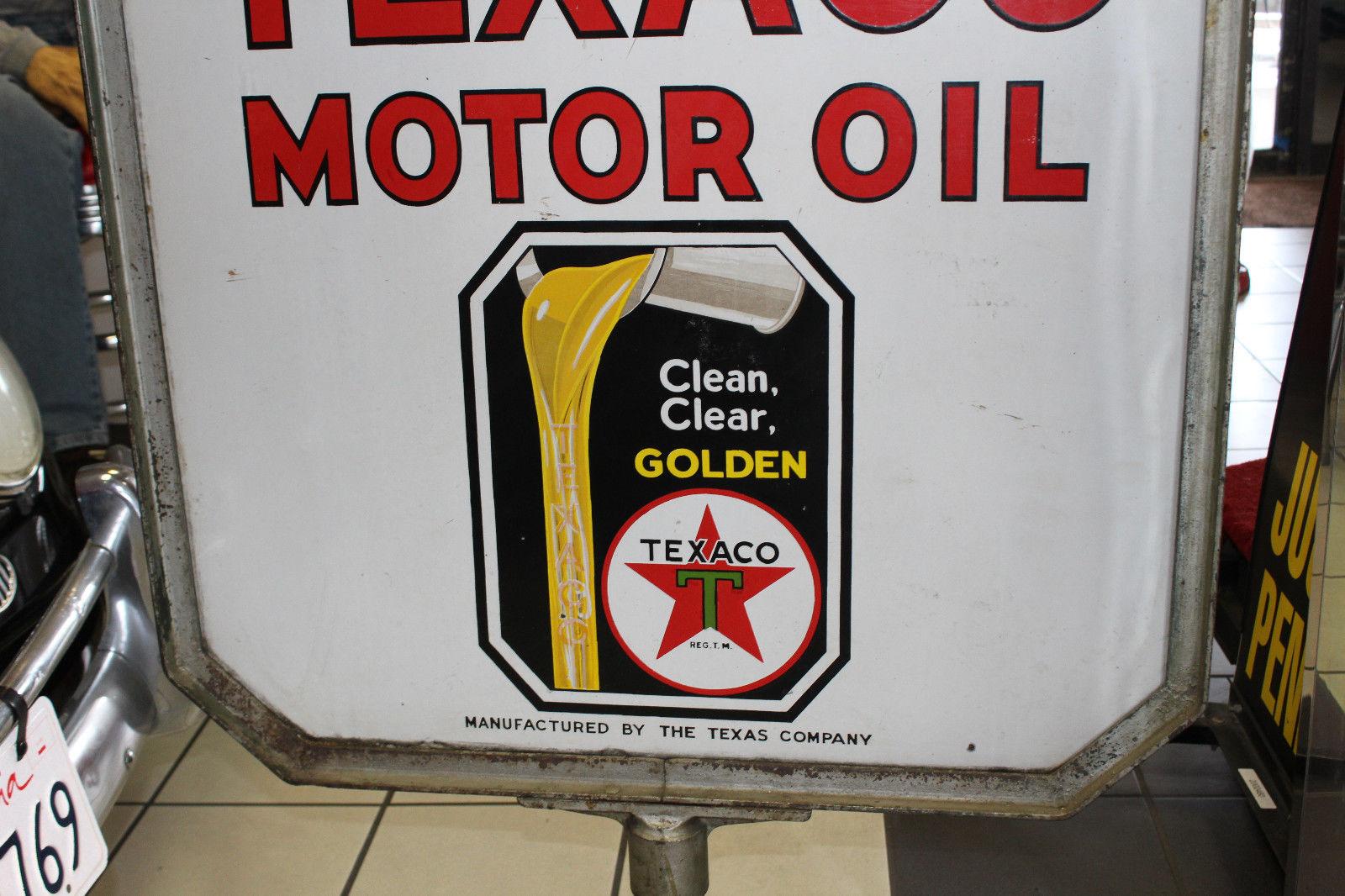 texaco motor oil sign