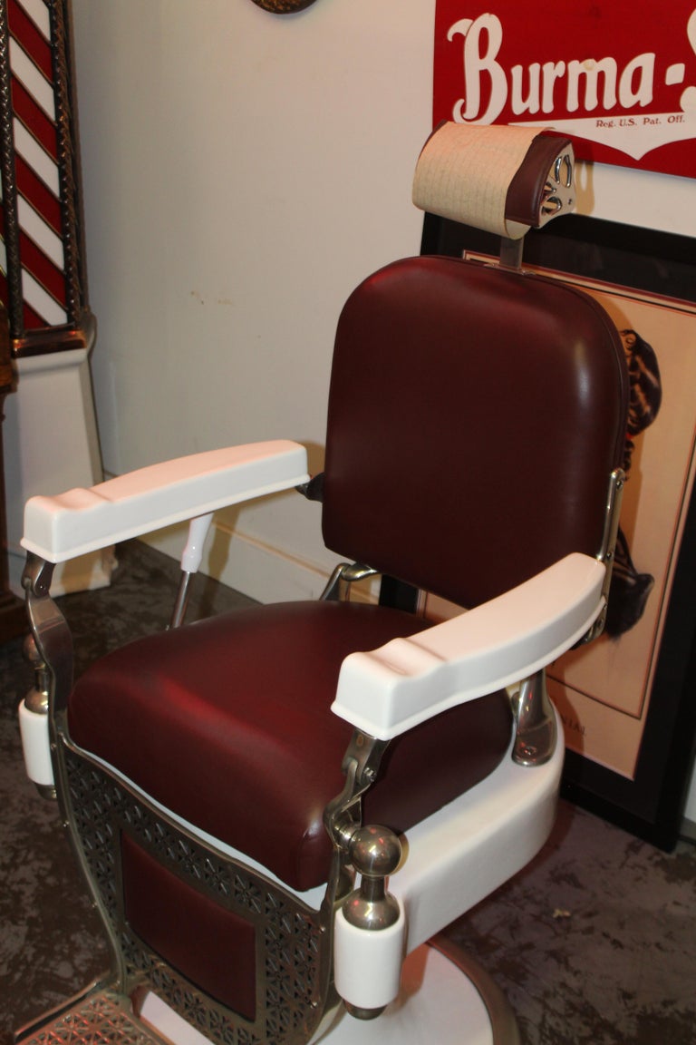1930s Theo A. Kochs Antique Barber Chair For Sale at 1stDibs