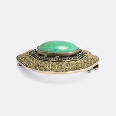1930s Theodor Fahrer Amazonite Filigree Brooch