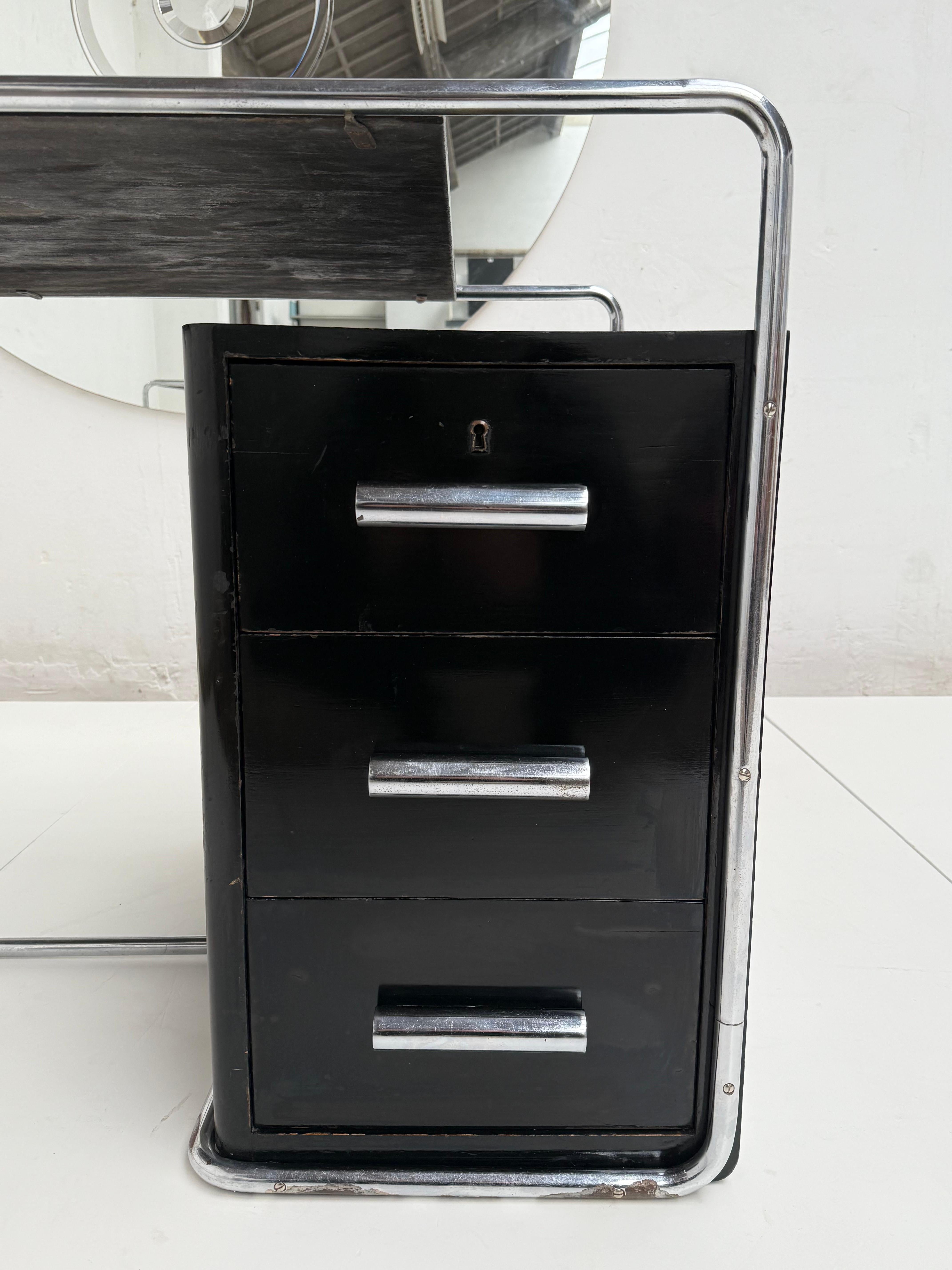 Steel 1930's Thonet Desk B 282By Bruno Weill with Unique Dutch Family Provenance For Sale