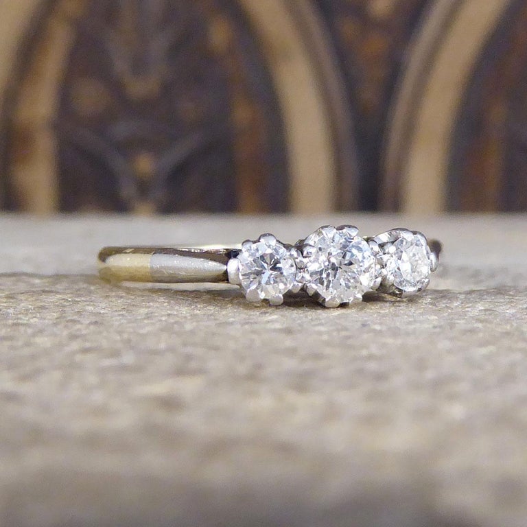 Looking for a classic ring that dazzles and can be worn daily? This 1930's three stone Diamond ring does just the job, with 0.25ct total Diamond weight it sparkles beautifully whilst not sitting too high on the finger, allowing you to wear it on a