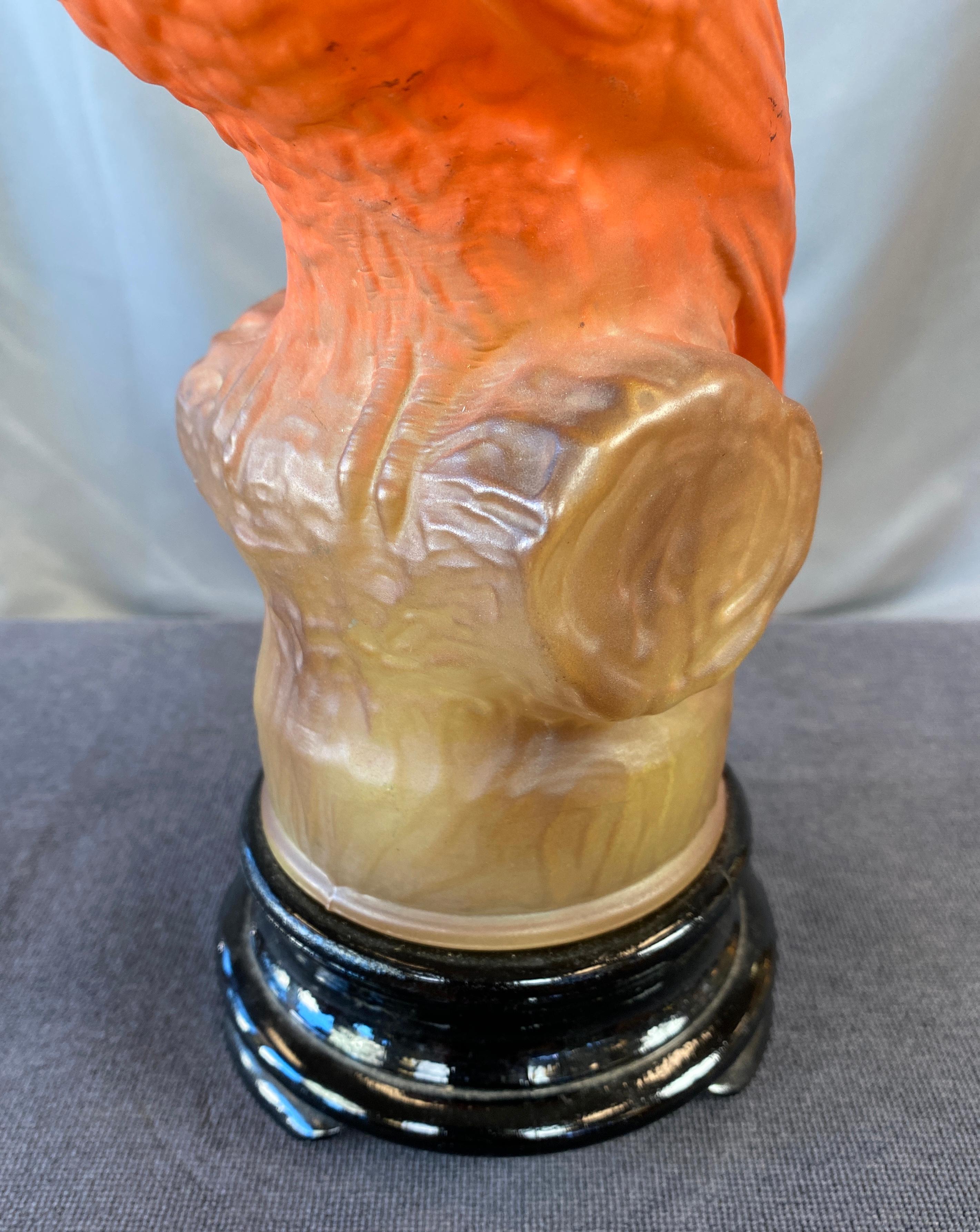 1930s Tiffin Glass Parrot Lamp 2