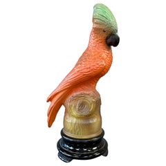 Vintage 1930s Tiffin Glass Parrot Lamp