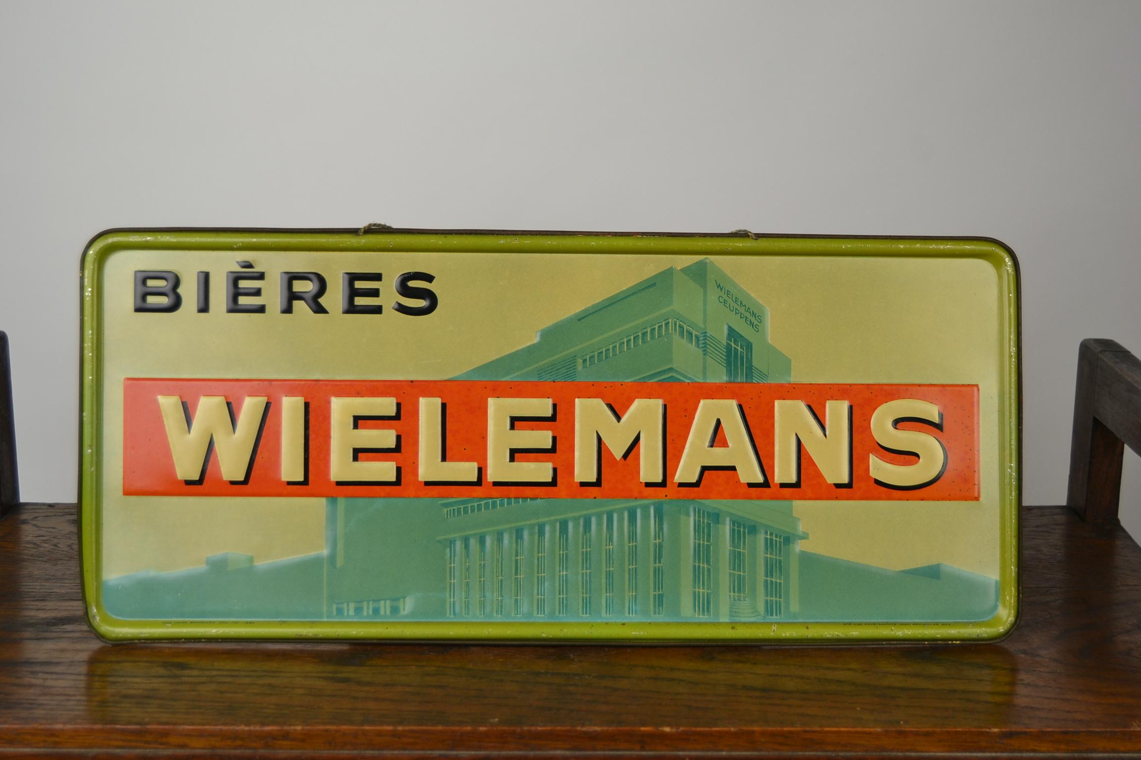 Art Deco 1930s Belgian Beer Sign Wielemans
