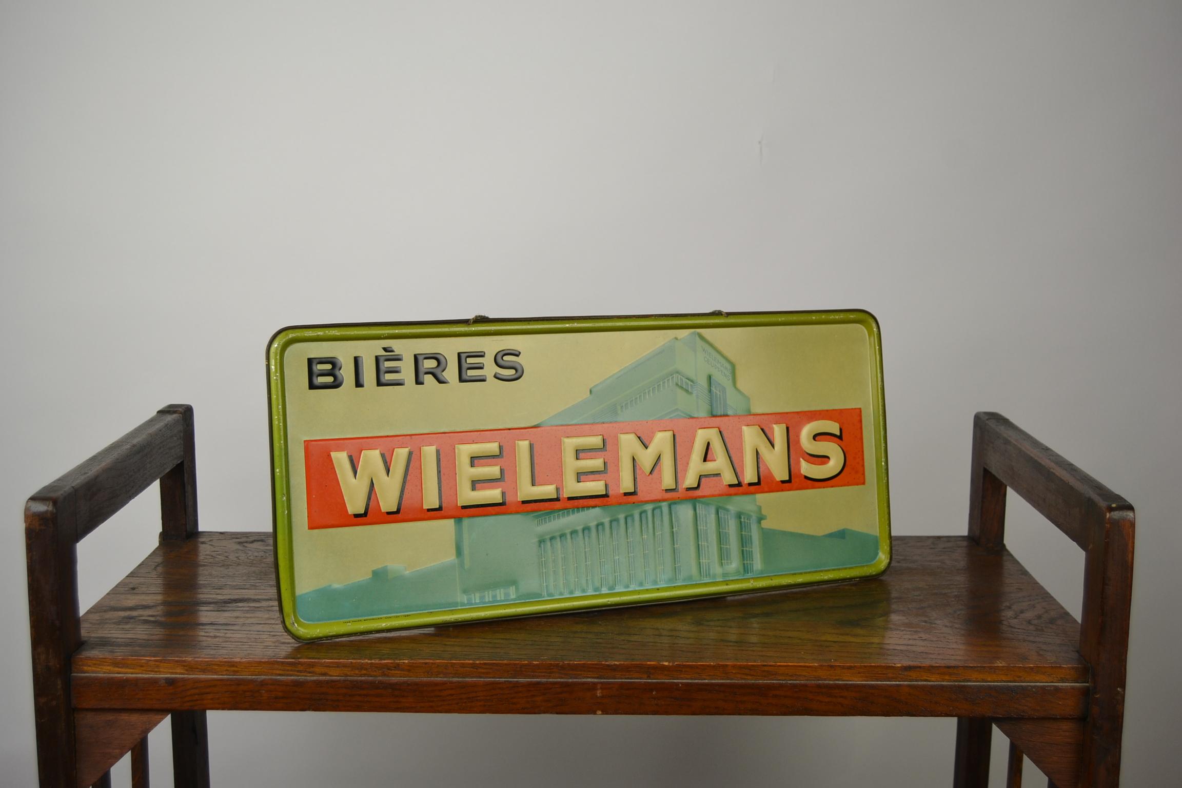 1930s Belgian Beer Sign Wielemans In Good Condition In Antwerp, BE