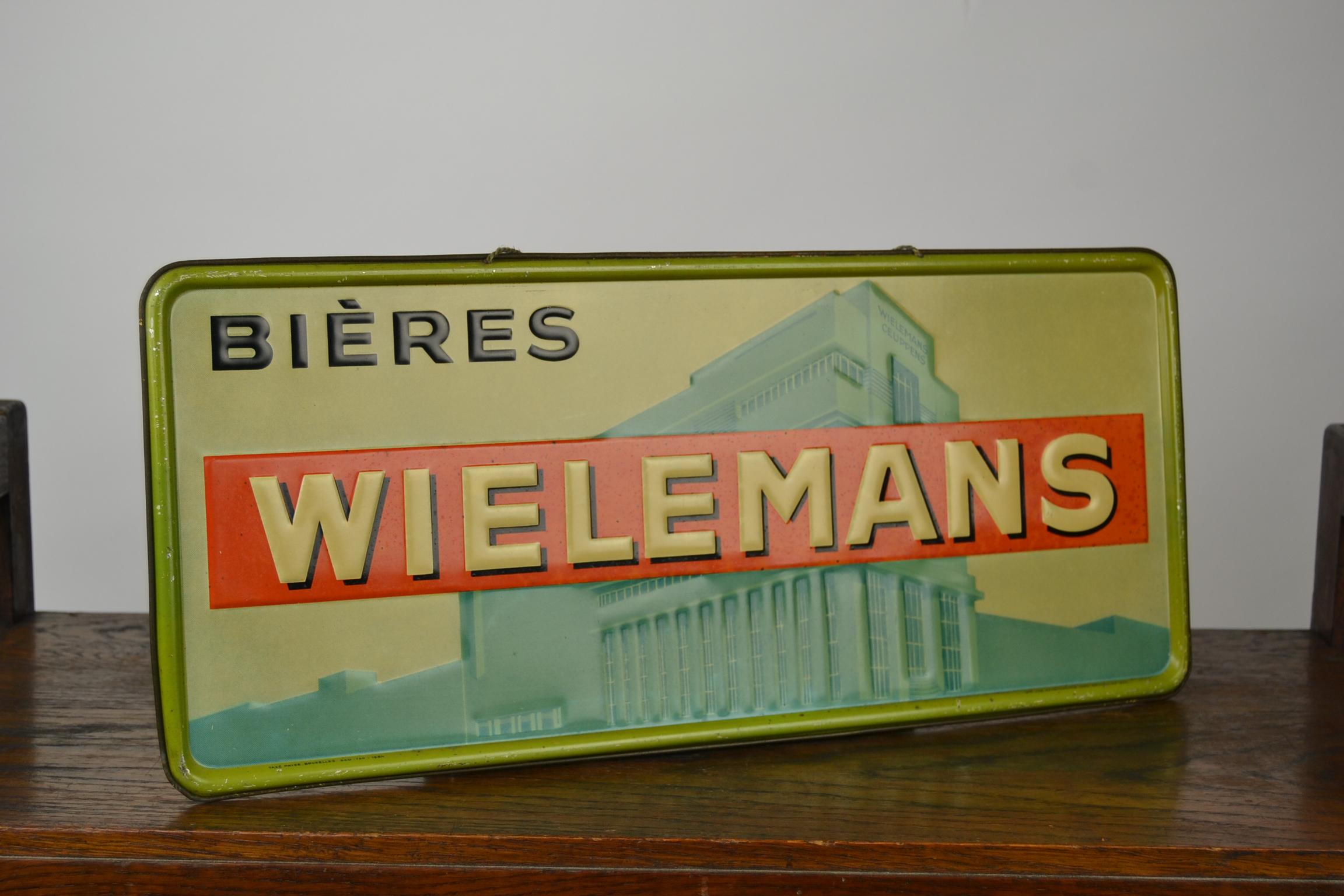 20th Century 1930s Belgian Beer Sign Wielemans