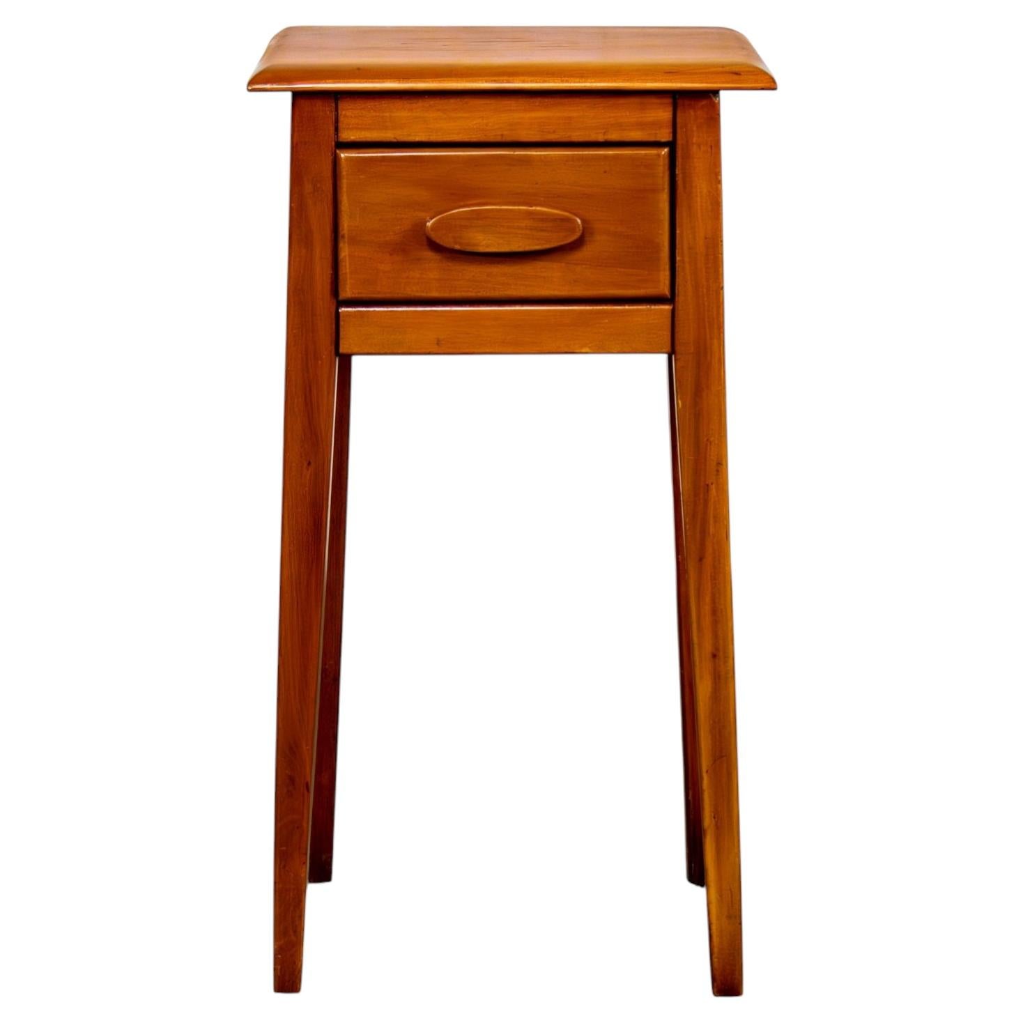 1930s to 1950s Transitional or Shaker Style Solid Maple Nightstand or End Table
