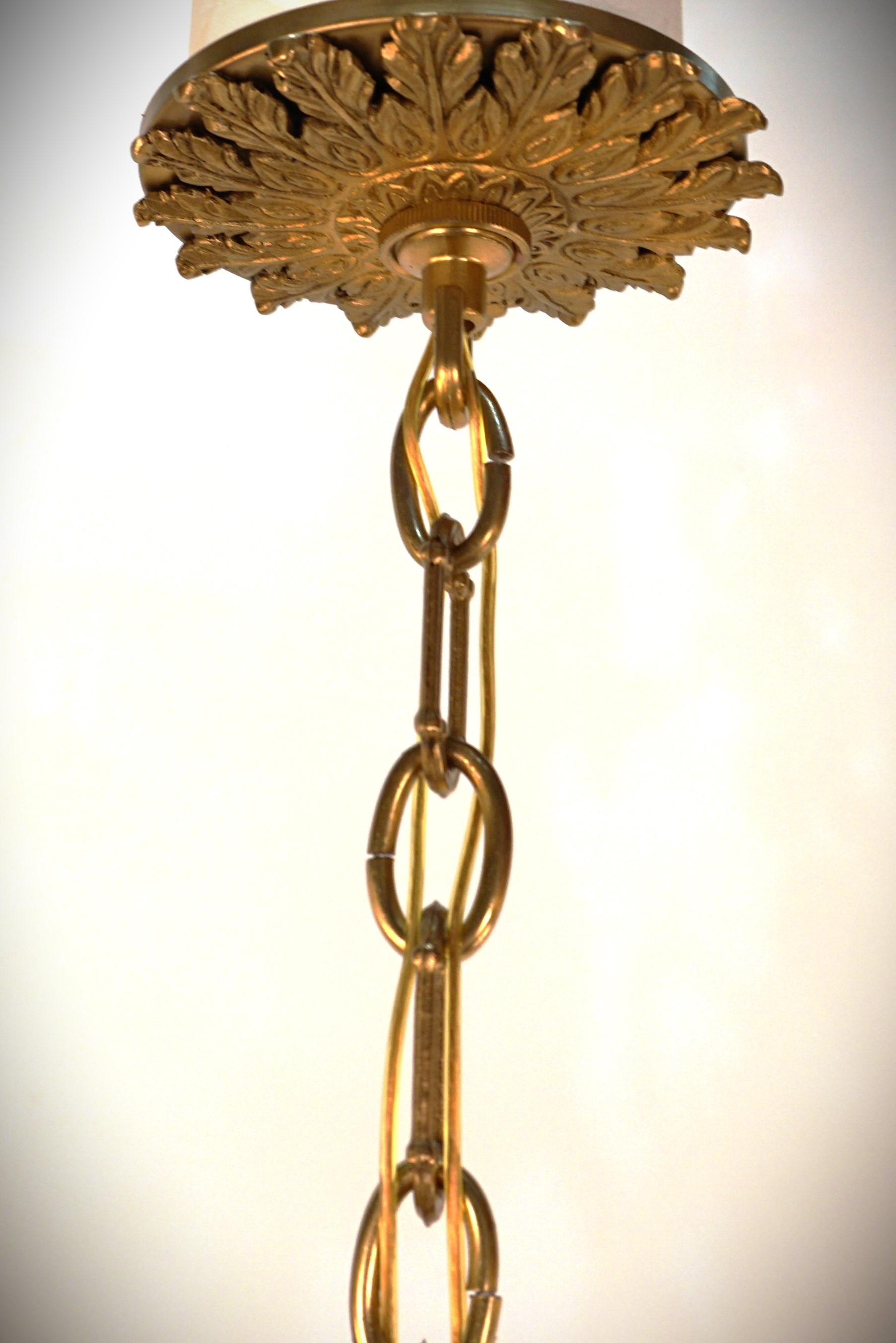 1930's Torch Flame Bronze Chandelier 4