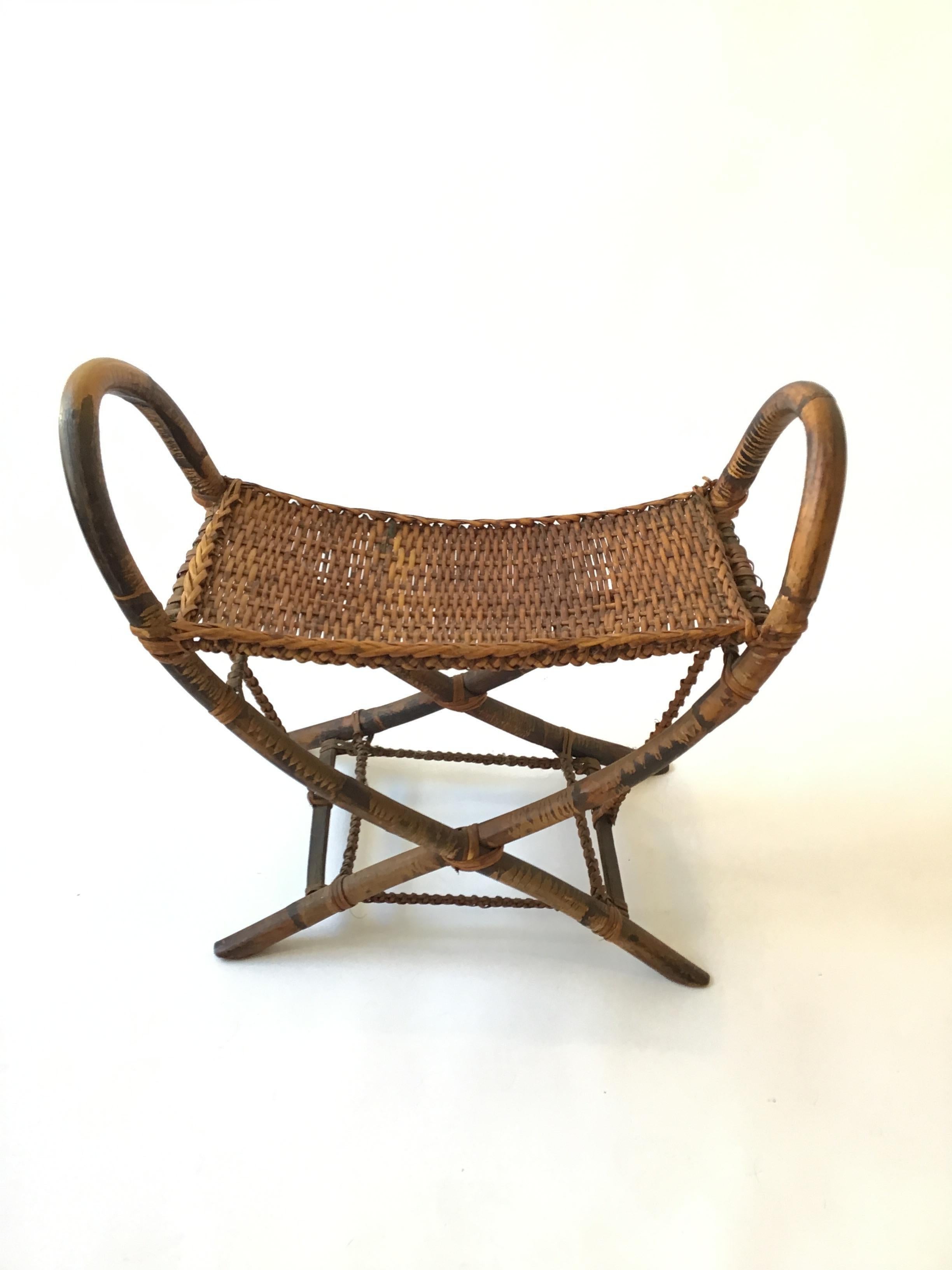 1930s Tribal Bamboo Bench 8