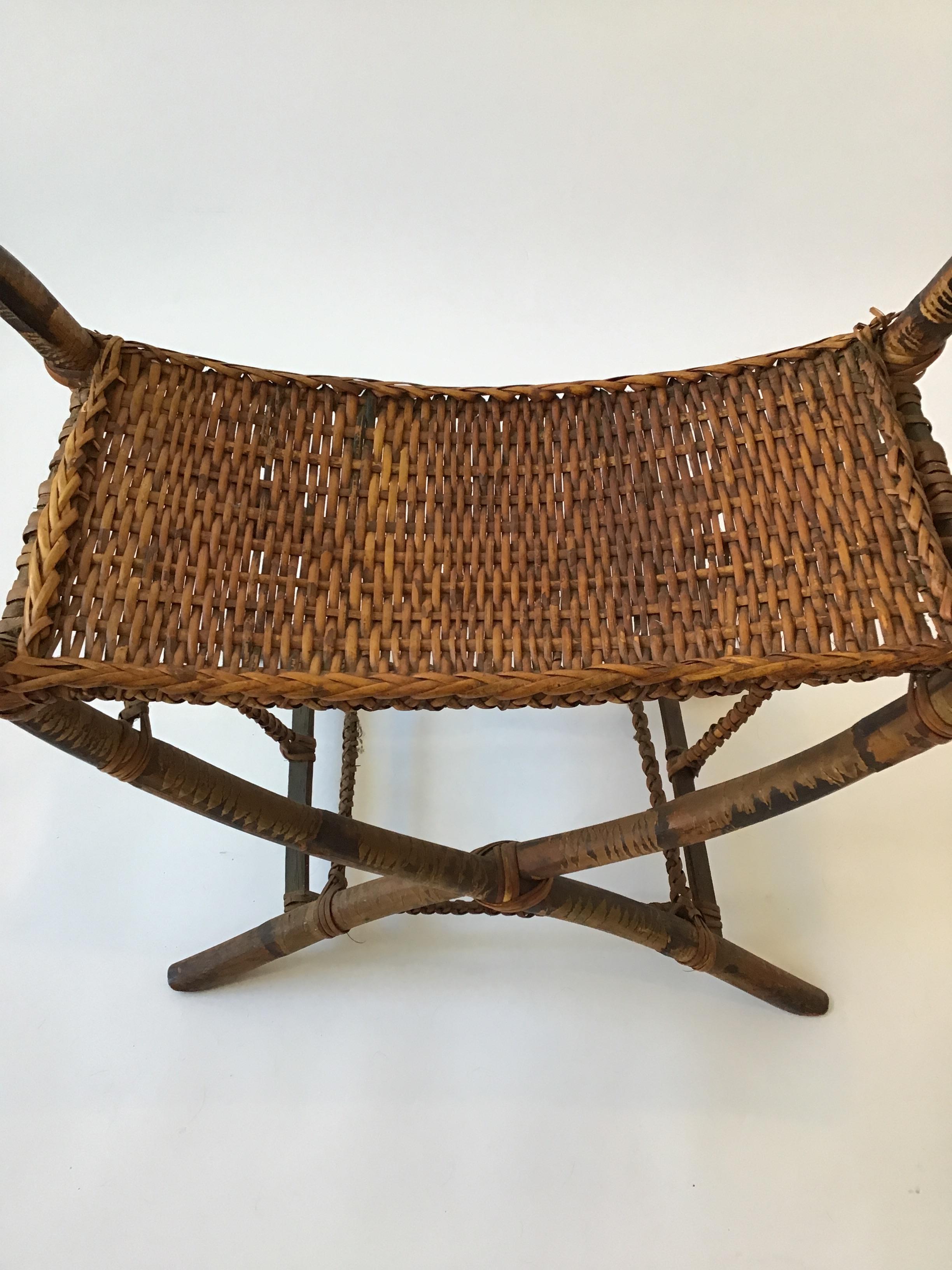 1930s Tribal Bamboo Bench 9