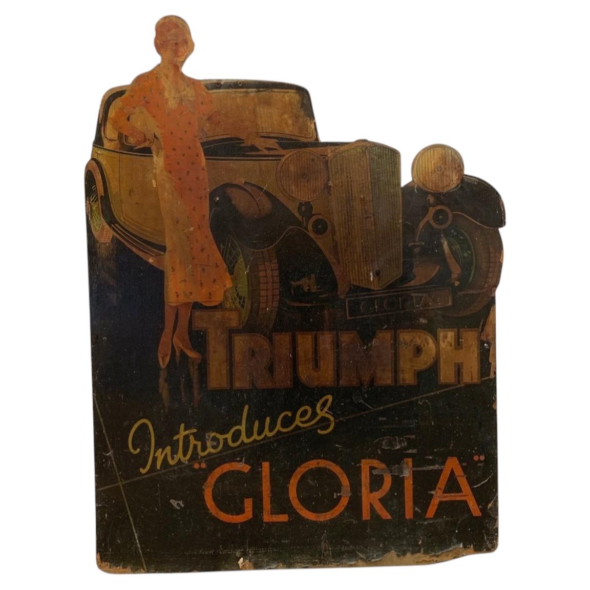 1930er Triumph-Verkaufstafel im Angebot