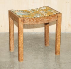 1930's TUDOR FURNITURE ENGLAND SOLID OAK DRESSING TABLE STOOL PART OF SUITE