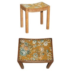 1930's TUDOR FURNITURE ENGLAND SOLID OAK DRESSING TABLE STOOL PART OF SUITE