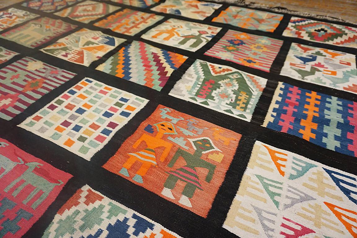 Wool 1930s Tunisian Gafsa Flat-weave Carpet ( 6' x 8' - 183 x 244 ) For Sale
