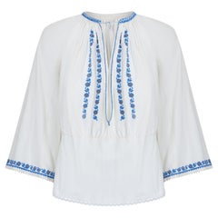 1930s Ukrainian Linen Embroidered Blouse