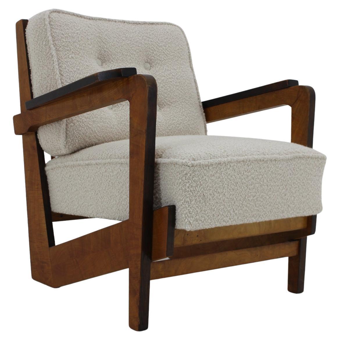 1930's Unique Cubist Armchair, Czechoslovakia For Sale