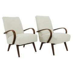 1930s Upholstered Armchairs by J. Halabala, a Pair