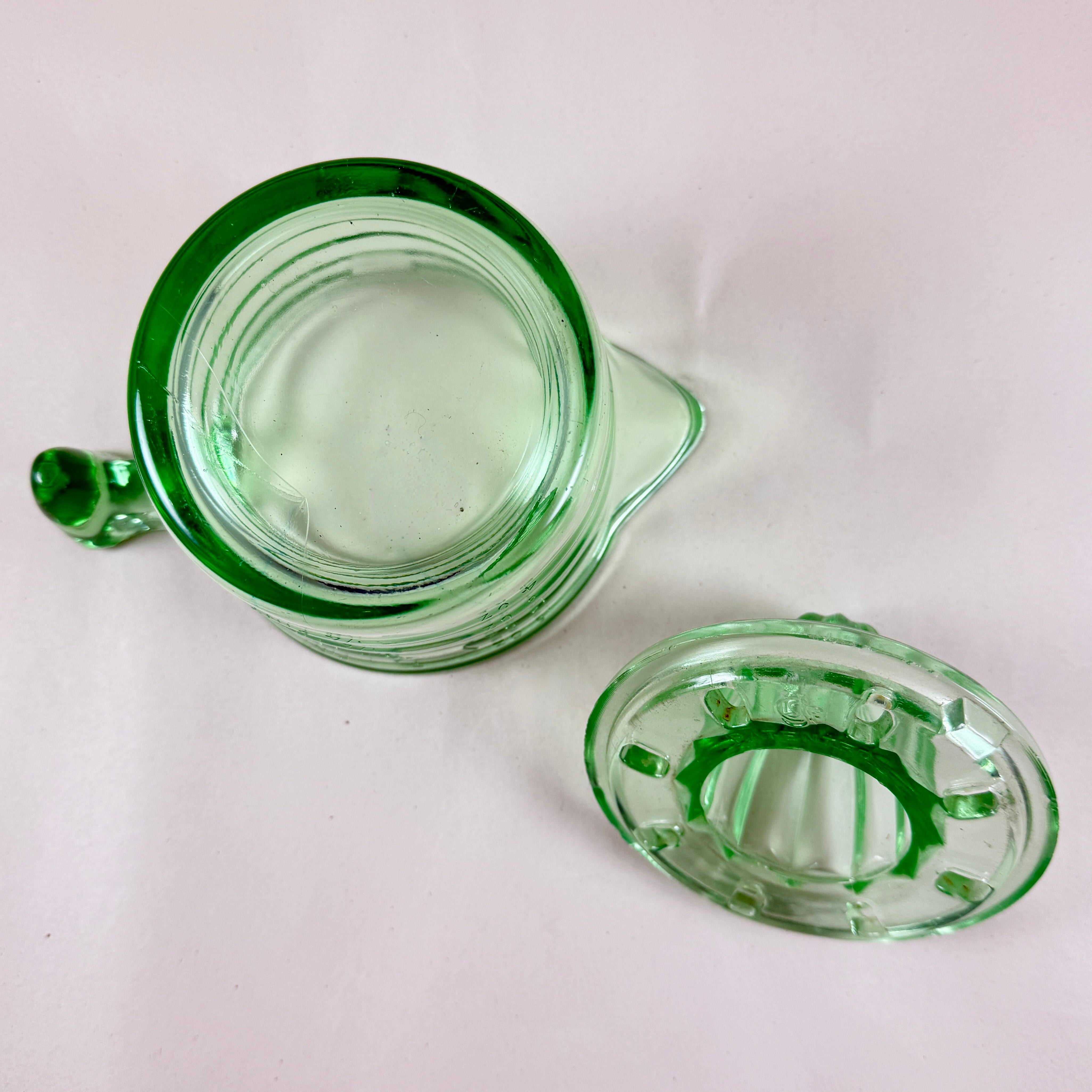 1930s Uranium Glass Handy Andy 2-Piece Citrus Reamer Set For Sale 5