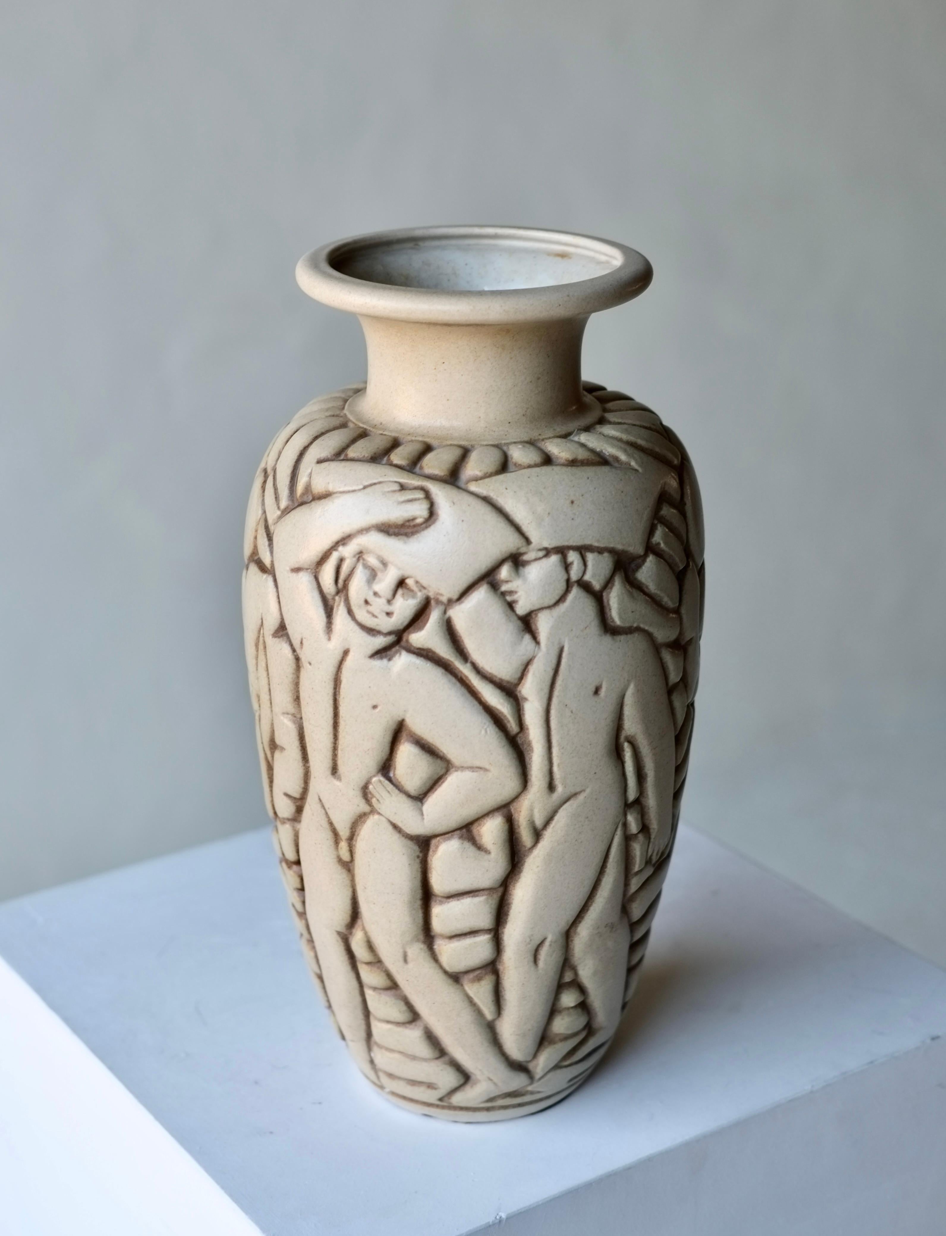 Art Déco Vaso del 1930 di Gaston Goor per Mougin, Nancy, Francia in vendita