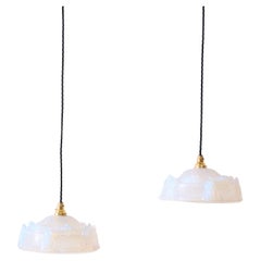 1930's Vaseline Glas Pendelleuchten - 1 verfügbar