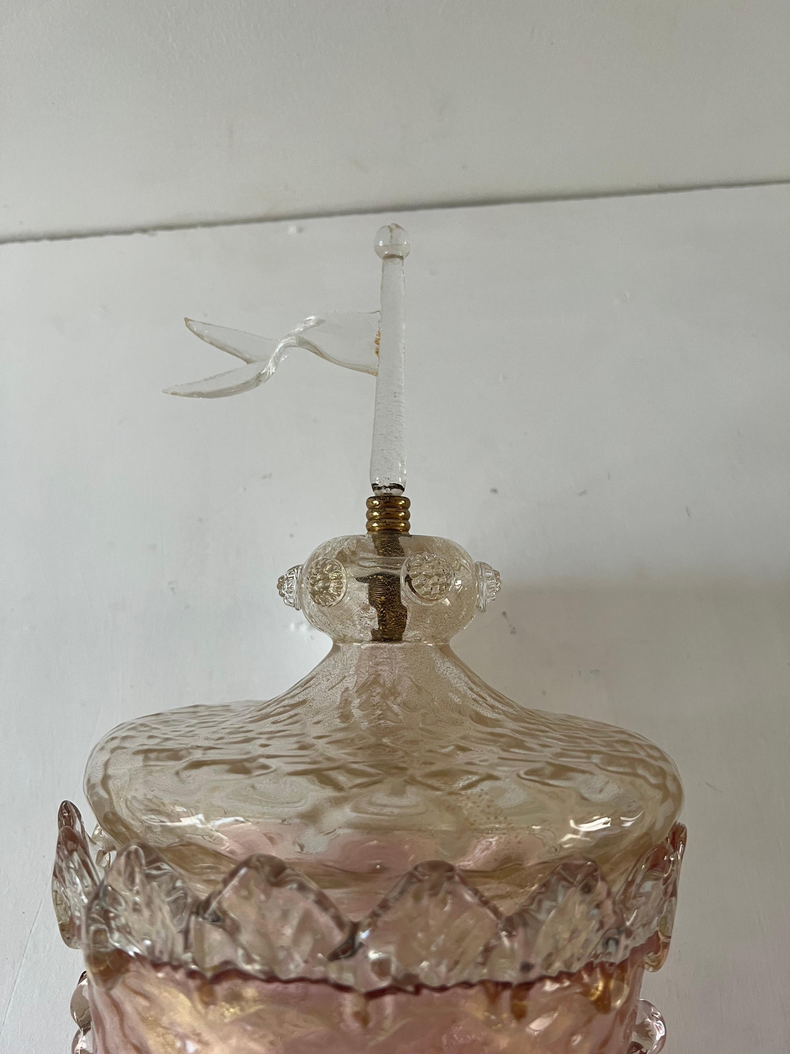 1930s Venetian Lantern Wall light, Manufactured in Murano Glass, Barovier attr. For Sale 2