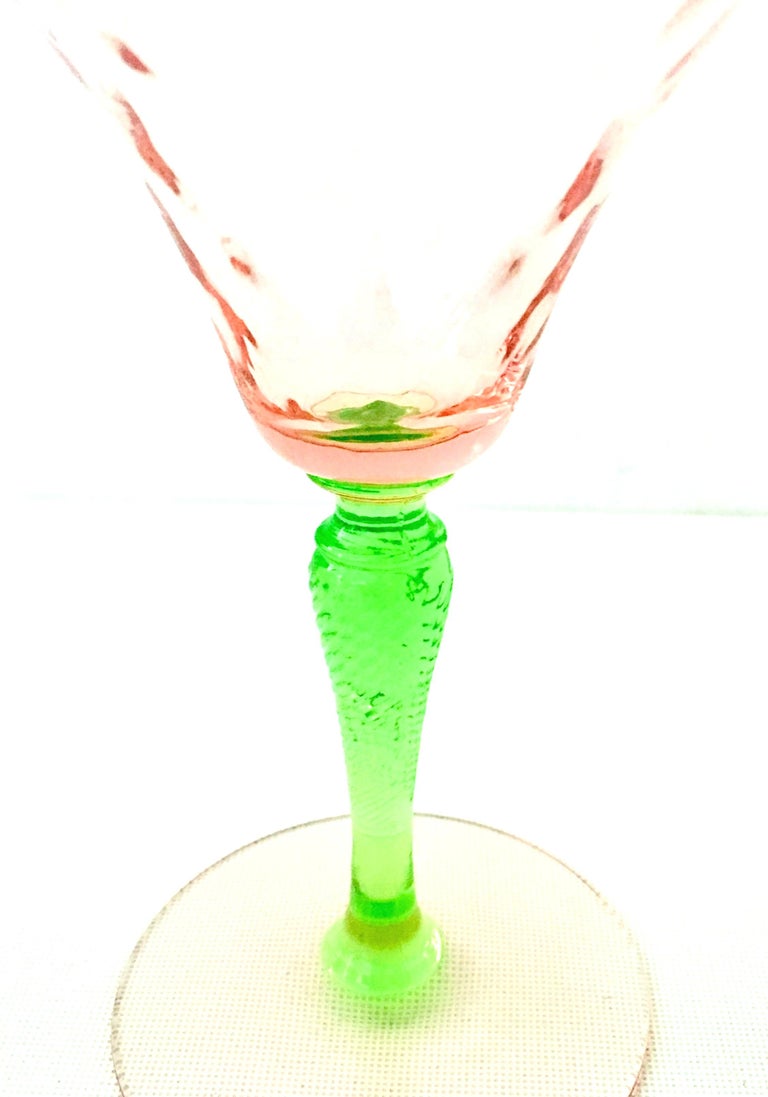 1930'S Style Cut Crystal Stem Martini Glasses S/3 at 1stDibs