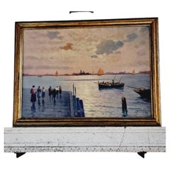 1930s Venezia Oil Painting by Forlenza