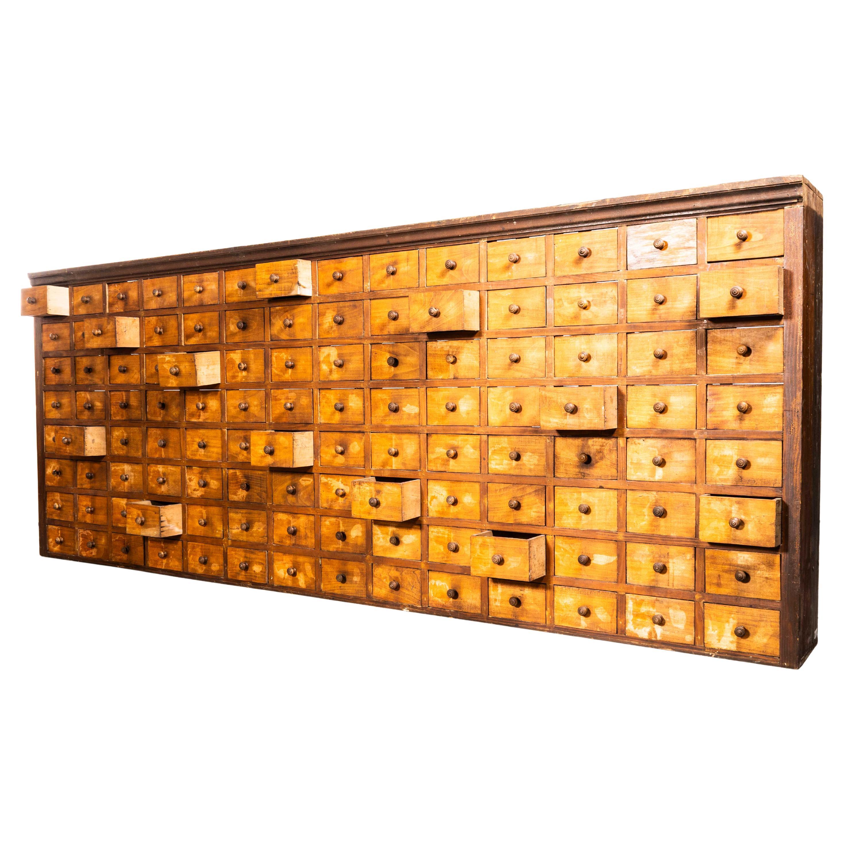 1930's Very Large Bank Of Seed Drawers  - One Hundred And Twelve Drawers For Sale