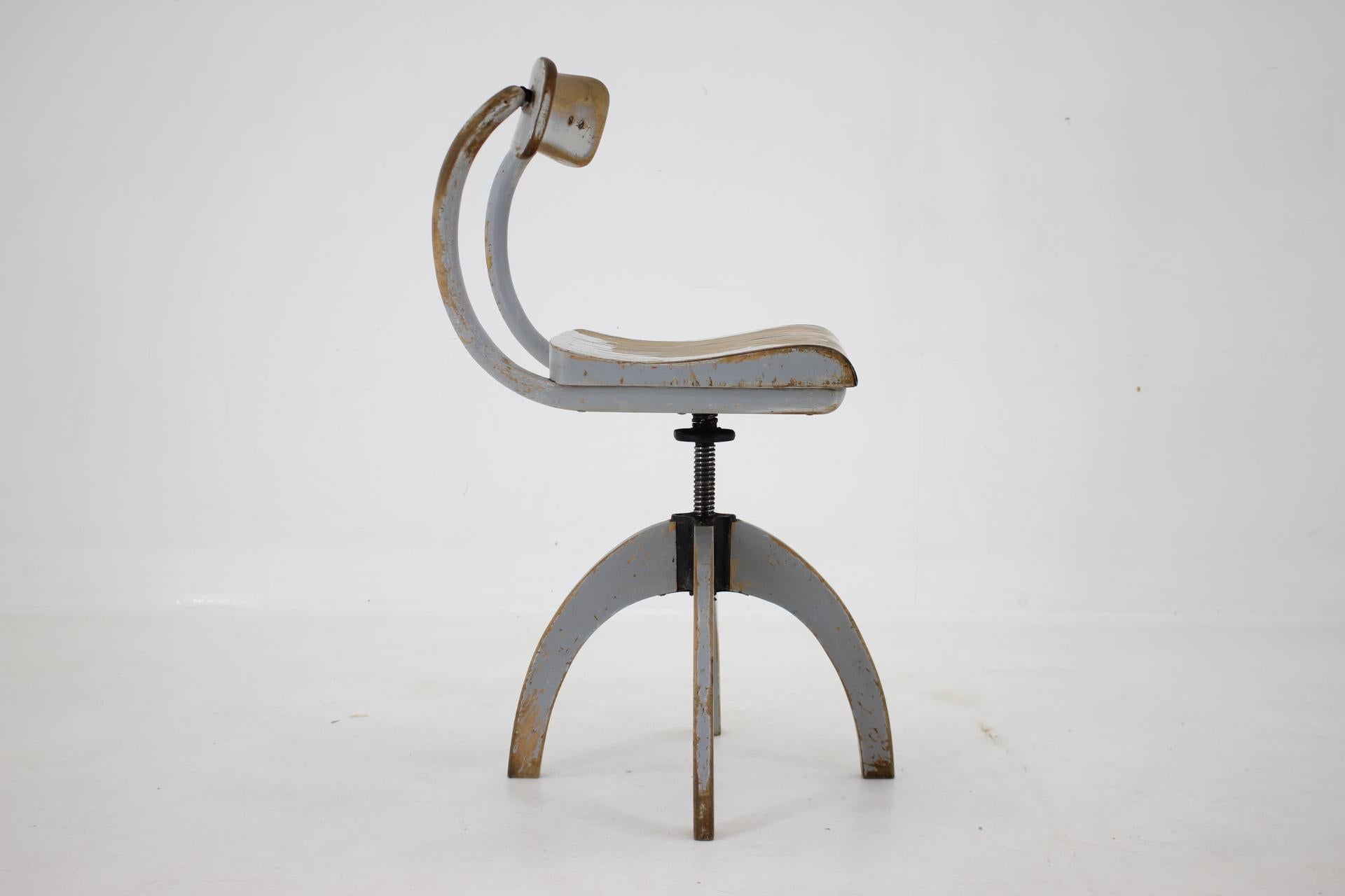 Chrome 1930s Very Rare Thonet Desk Chair Model B583, Austria