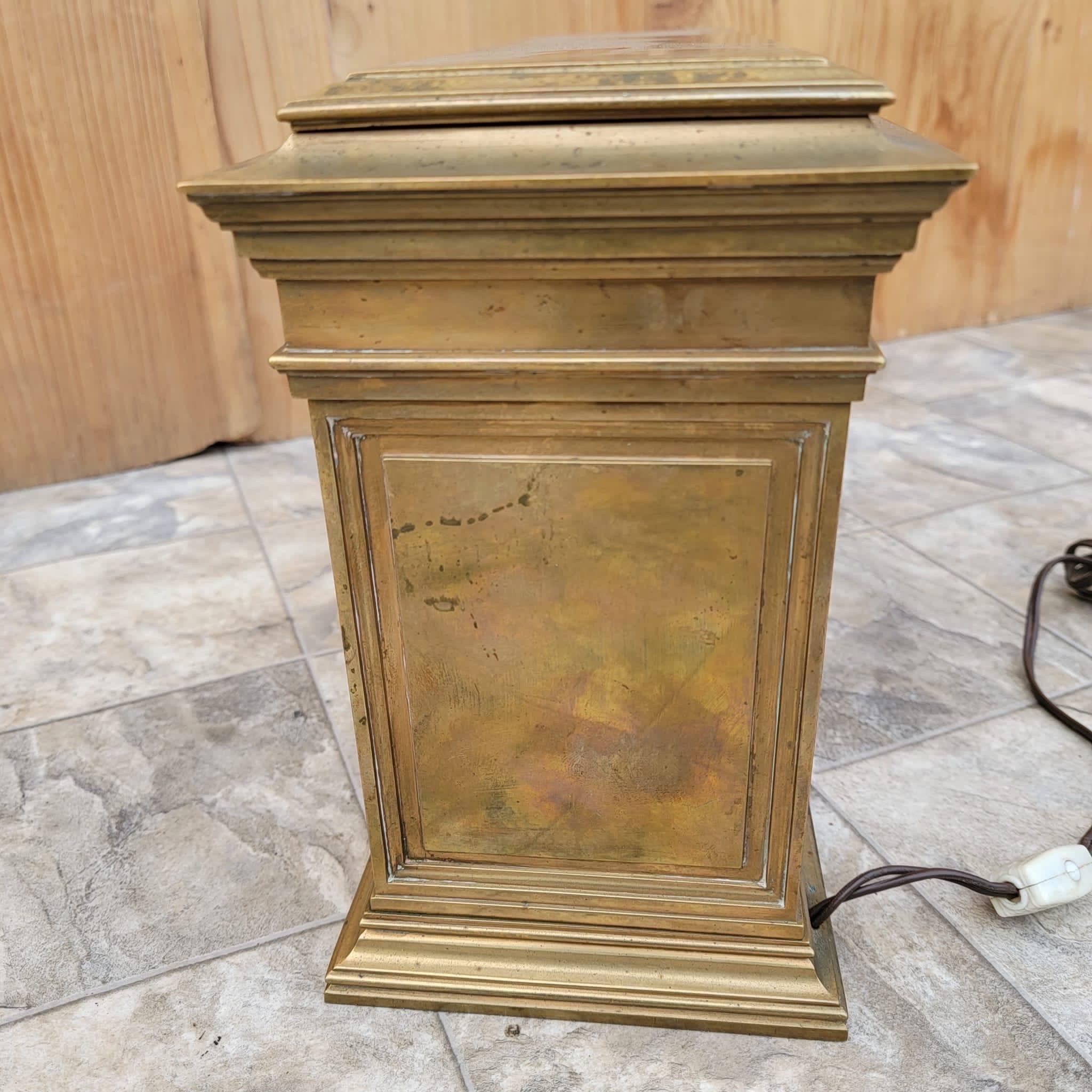 Hand-Crafted 1930s Victorian Brass Perpetual Lighted Date Table/Desk-Top Bank Calendar