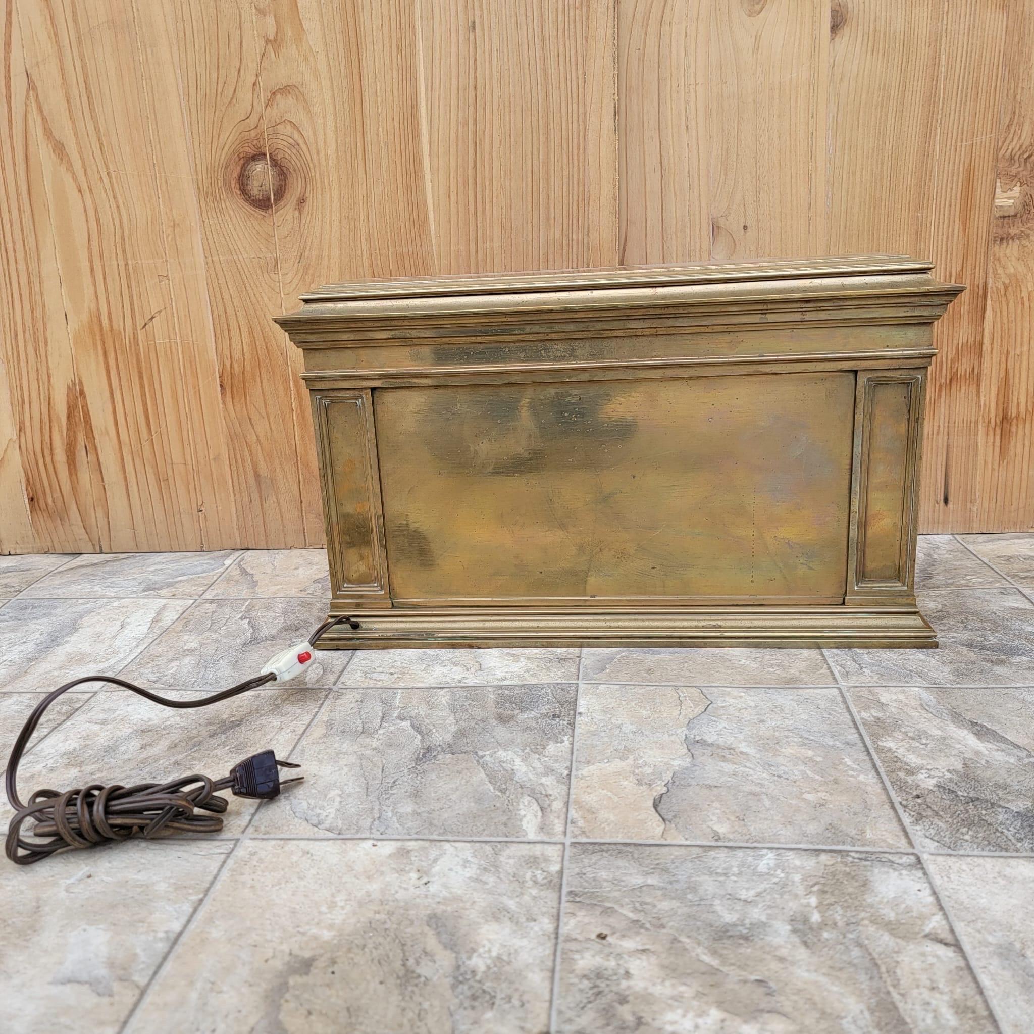 1930s Victorian Brass Perpetual Lighted Date Table/Desk-Top Bank Calendar 3