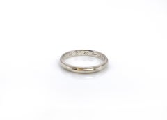 1930s Vintage Art Deco JR Wood Wedding Band, W.C.H. to M.M.M., Size 5.5