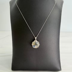 1930's Vintage Bi-Color Sapphire and Diamond Necklace 14k and Platinum