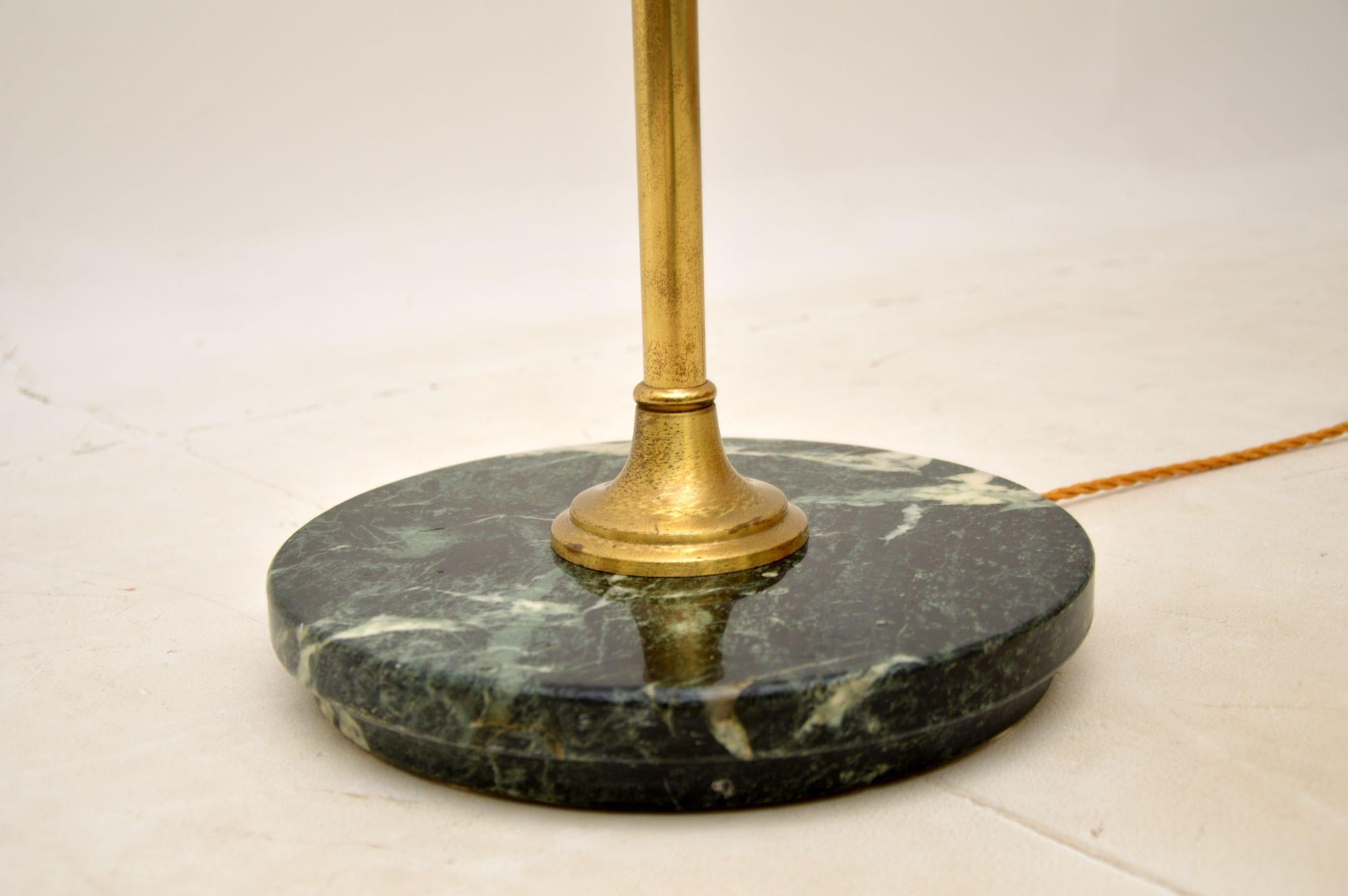 1930s Vintage Brass & Marble Floor Lamp For Sale 4