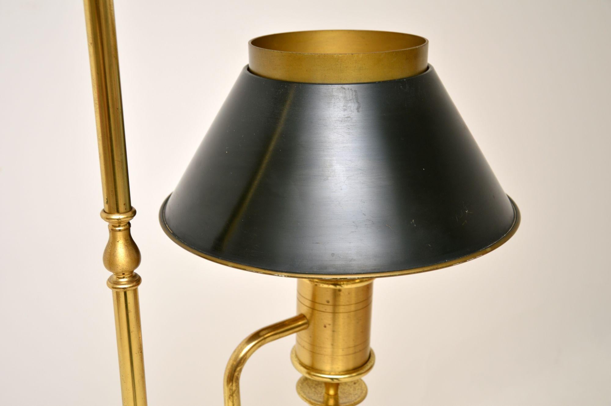 1930s Vintage Brass & Marble Floor Lamp For Sale 1