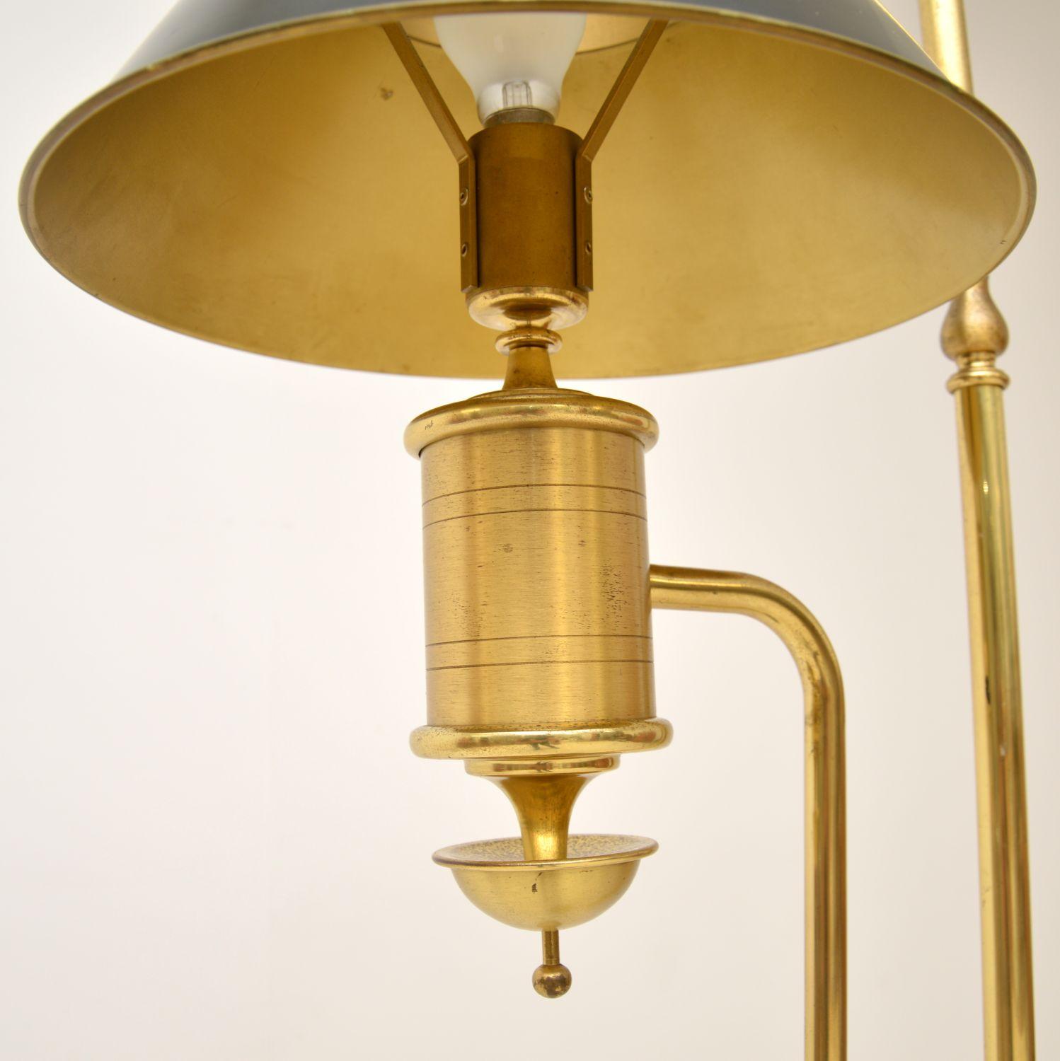 1930s Vintage Brass & Marble Floor Lamp For Sale 2