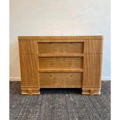 1930s Vintage Burled Wood Art Deco Dresser Credenza