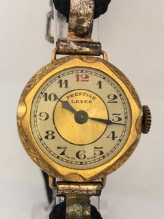 1930s Vintage Gold-Plated Ladies Mechanical Trench Watch