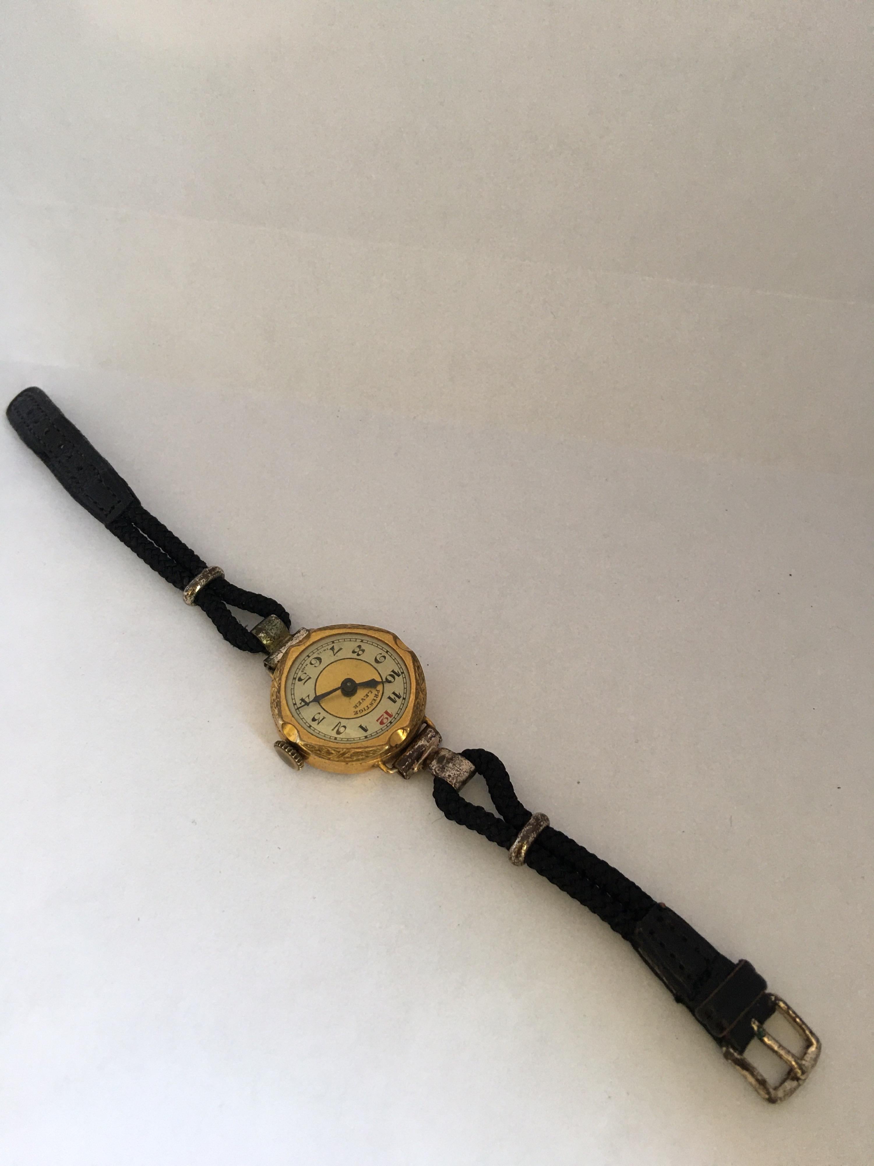 Women's 1930s Vintage Gold-Plated Ladies Mechanical Trench Watch For Sale