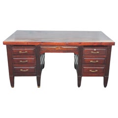 1930's Vintage Heavy Cherrywood Writing Desk - Comes Apart Into 4 Pieces