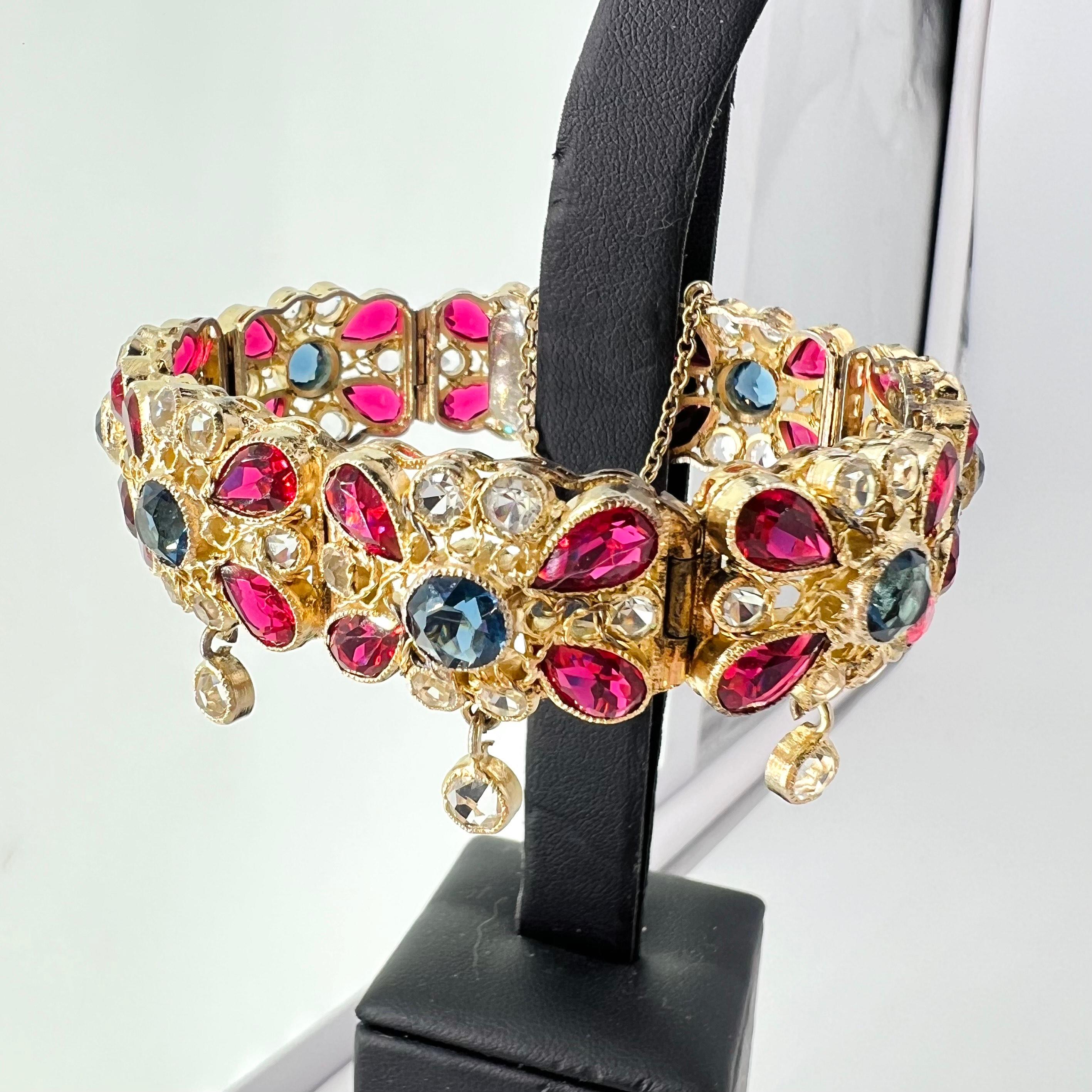 Mid-20th Century 1930’s Vintage Hobé Bejeweled Bracelet Signed