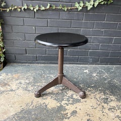 1930s Vintage Industrial Workshop Stool Art Deco Sputnik